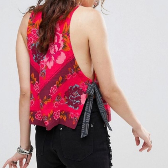 Free People This Sweet Love Floral Side Tie Tank - Picture 2 of 7